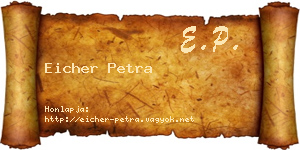 Eicher Petra névjegykártya